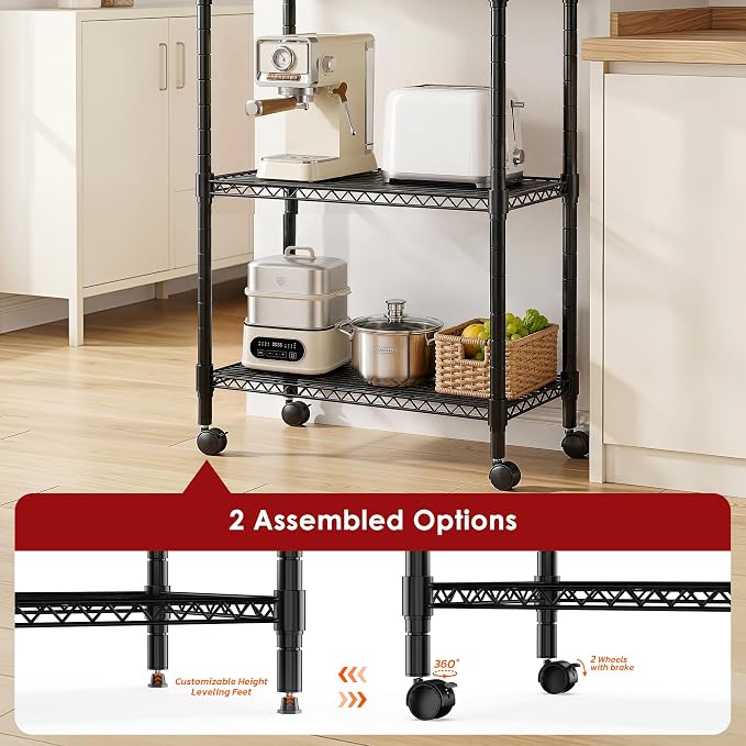 Simple Deluxe 3-Tier Heavy Duty Adjustable Storage Shelf - Image 5