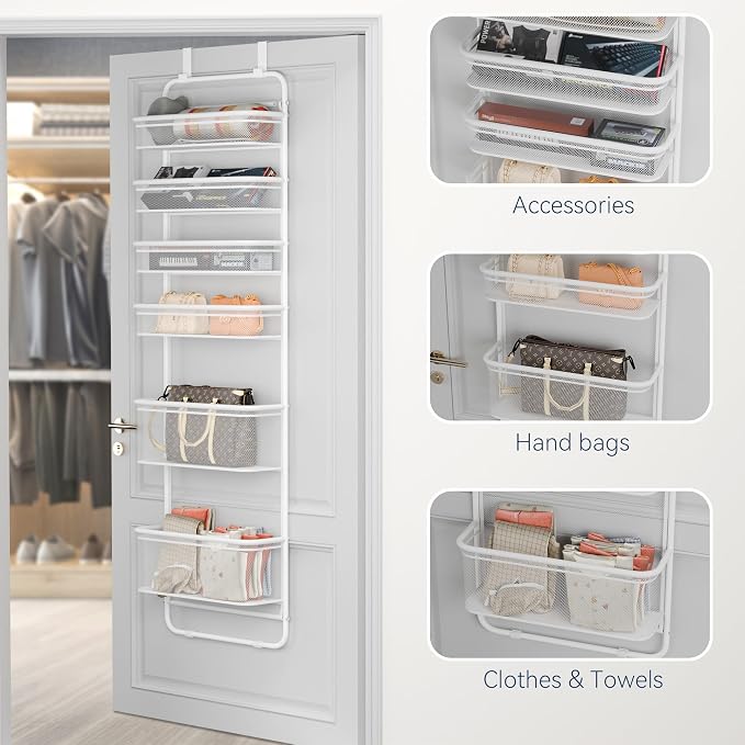 Whitmor Over The Door Organizer Storage, 6 Tier Hanging Door Organizer - Image 5