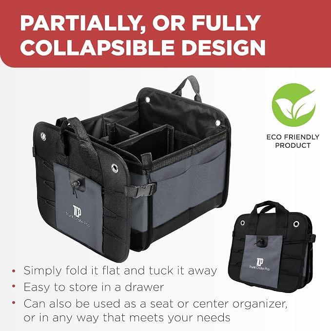 TRUNKCRATEPRO Trunk Organizer For Car, Truck | Premium Adjustable Multi - Image 5