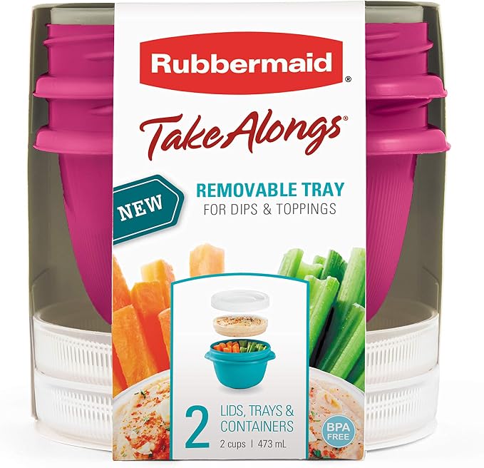 Rubbermaid TakeAlongs Snacking Food Storage Containers, 2 Cups Size - Image 3