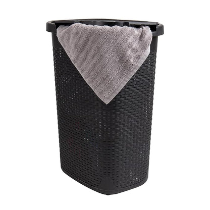 Mind Reader 60L Slim Laundry Hamper, Clothes Basket, Wicker Design, 17.65"L x by MindReader