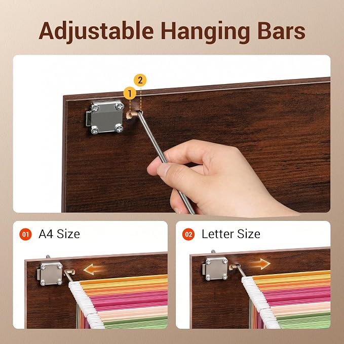 DEVAISE 3 Drawer File Cabinet - Image 6