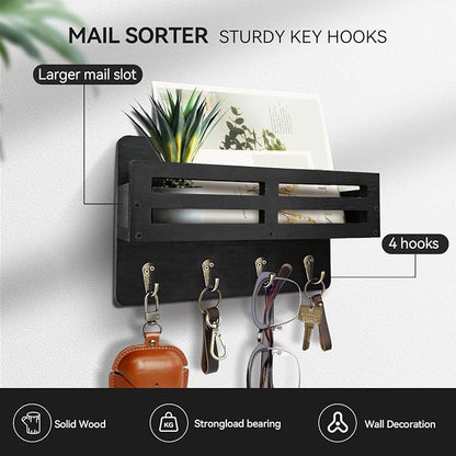 Key Holder Wall Mount, 10 inch Decorative Key and Mail Holder - Image 4