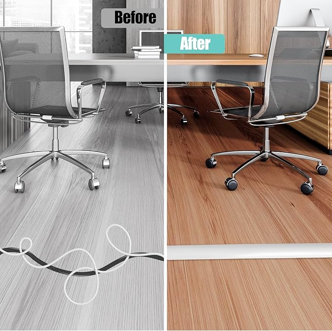 Floor Cord Cover Self Adhesive Cord Hider, 10FT Cable Management, Extension - Image 5