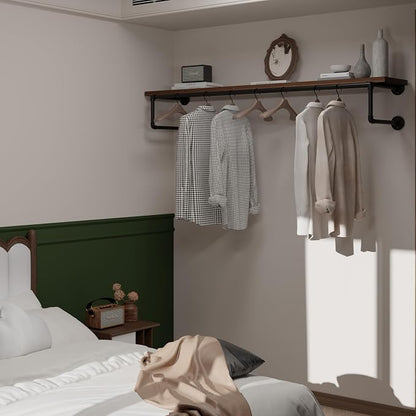 Clothes Rack 60in, Wall Mounted Garment Racks - Image 3