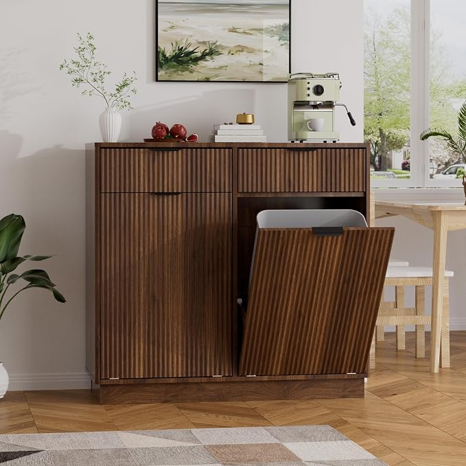 Double Tilt-Out Trash Cabinet, Laundry Hamper Cabinet - Image 2