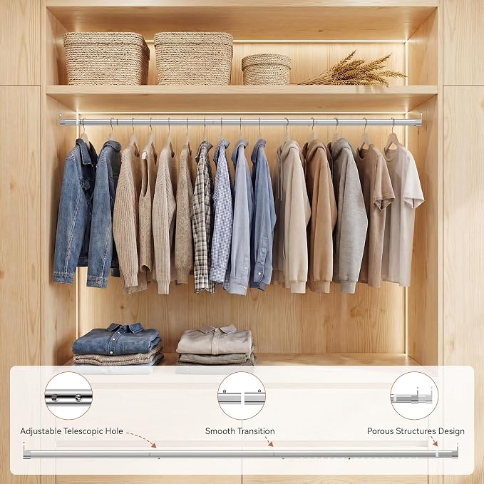 Oval Closet Rod 18-52 Inch Adjustable Closet Rods - Image 3