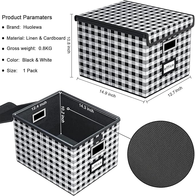 File Organizer Box with Lids, Collapsible File Folder Organizer | File Box with - Image 5