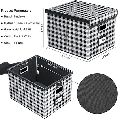 File Organizer Box with Lids, Collapsible File Folder Organizer | File Box with - Image 5
