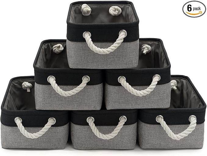 11.8x7.9x5.2 Inch Fabric Small Storage Bins by VQRTEXAStorageBasket
