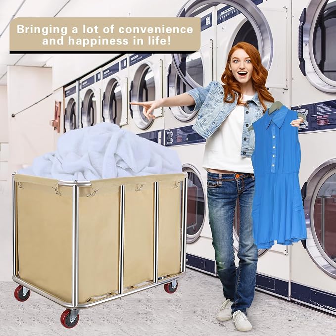 Commercial Laundry cart with Wheels, 400L Industrial Laundry cart, Laundry - Image 4