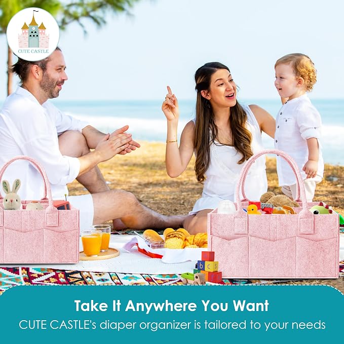 Cute Castle 2 Pack Diaper Caddy Organizer - Image 5