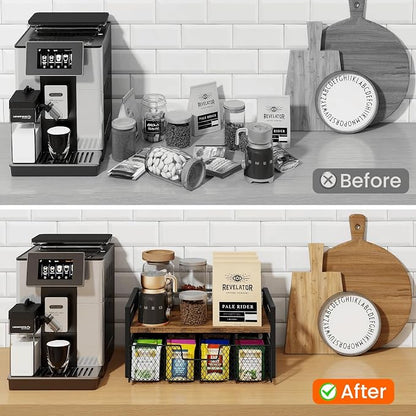 Homode Tea Bag Organizer, Wood Tea Organizers and Storage Chest, Teabag Holder - Image 7