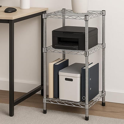 Honey-Can-Do 3-Tier Stackable Chrome Wire Shelf, 200 lb/Shelf - Image 2