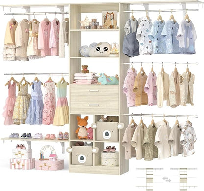 Closet System - 4.75-8FT Closet Organizer System by Besiost