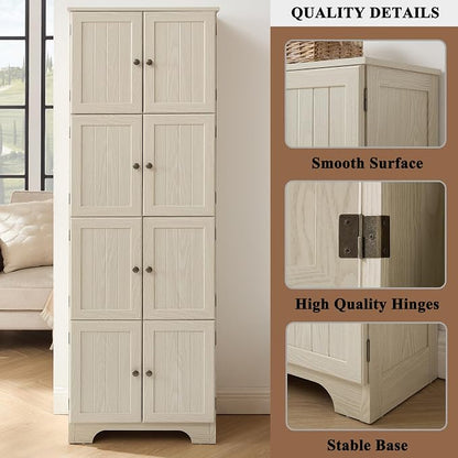 72" H Farmhouse Storage Cabinet, 4 Tier Kitchen Pantry Cabinet - Image 3