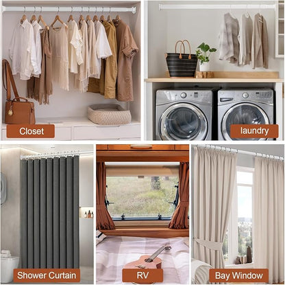 Closet Rods for Hanging Clothes, 17-70 Inch Stepless Adjustable Closet Rod - Image 6