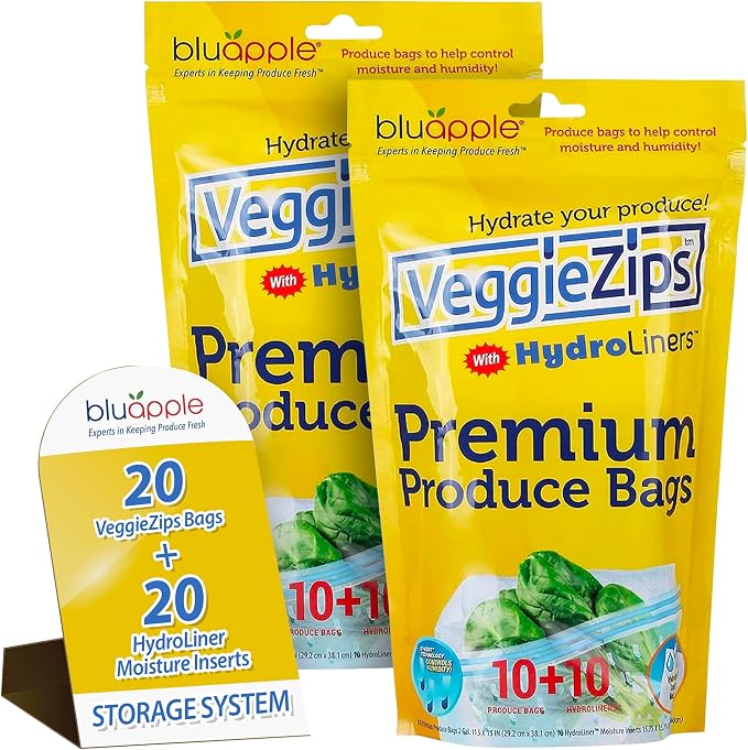 Bluapple VeggieZips Premium Produce Storage System by TheBluappleCompany