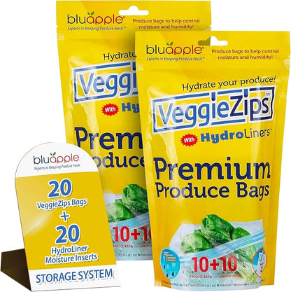 Bluapple VeggieZips Premium Produce Storage System by TheBluappleCompany