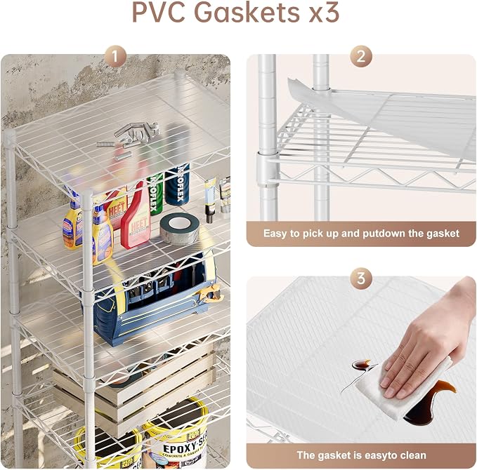 SINGAYE 5 Small Wire Shelves Kitchen Pantry Close Home Organizers and Storage - Image 4