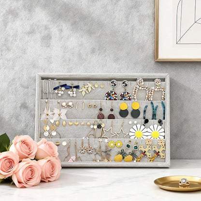 Stratalife 40 Pairs Stud Earring Organizer Tray, Stackable Velvet Jewelry - Image 3