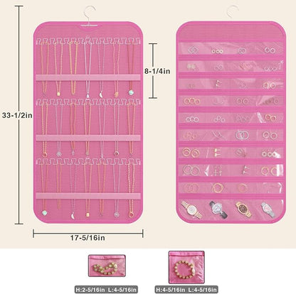 Hanging Jewelry Organizer Storage, 40 Pockets 36 Hooks Necklace Earring - Image 6