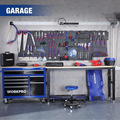 WORKPRO 16”x 16” Metal Peg Board, Foldable Black Pegboard - Image 8