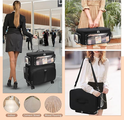 Rolling Makeup Train Case with Large Makeup Case，Professional Makeup Artist - Image 7
