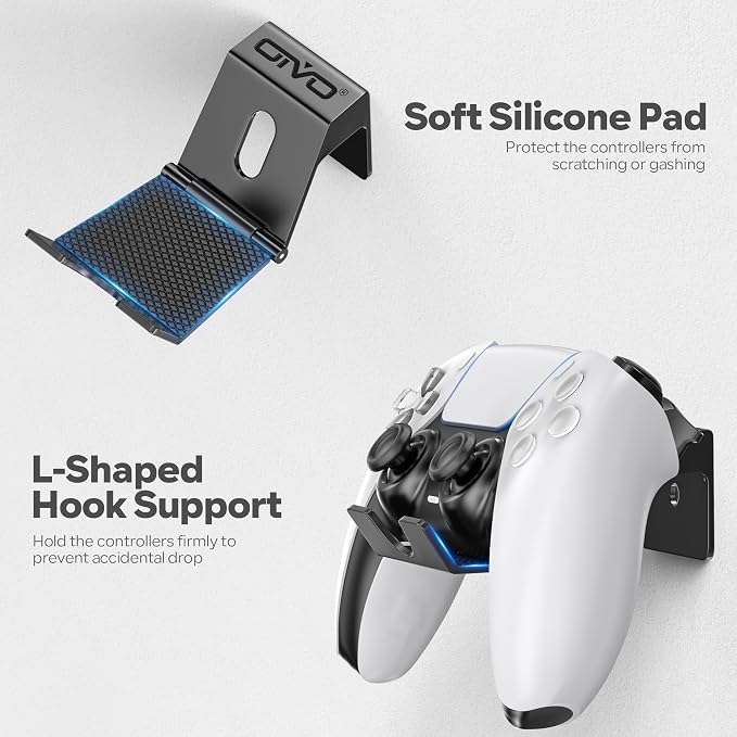 OIVO Controller & Headset Wall Mount Holder Stand, Foldable Headphone Stand - Image 5