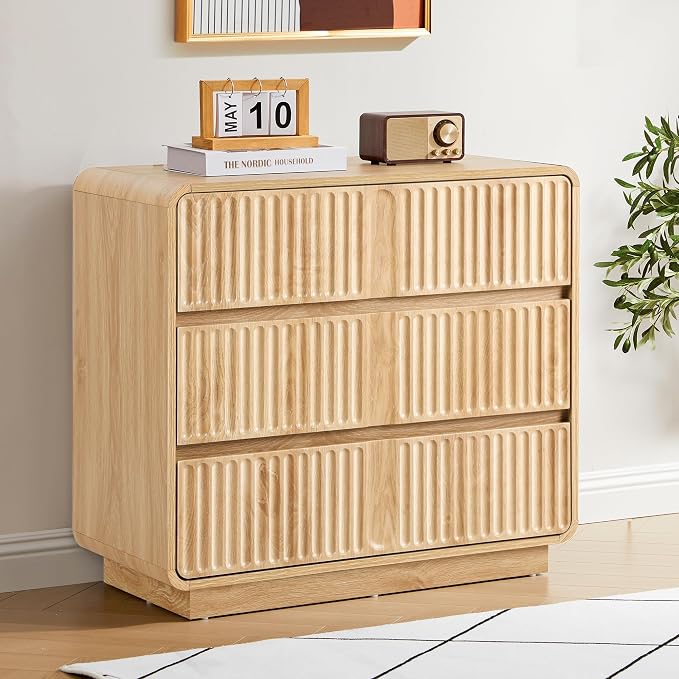 Turtle&Myrtle Fluted 3 Drawer Dressers - Image 5