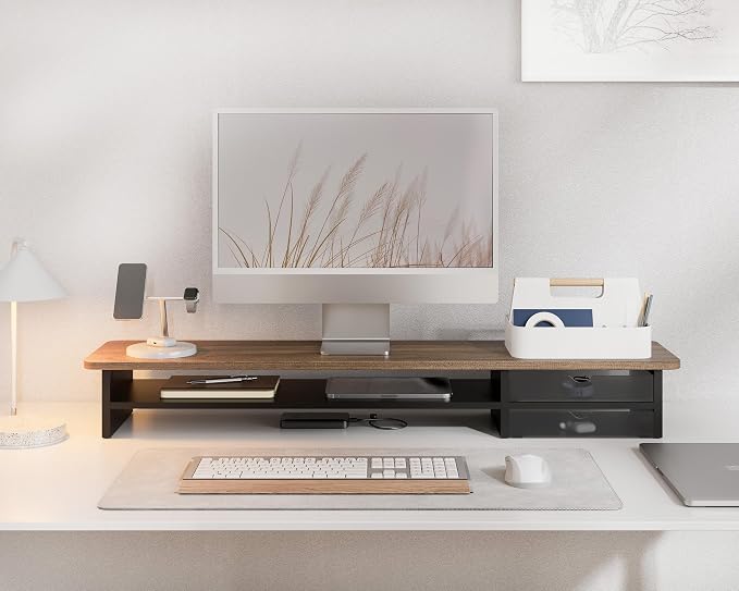 Fenge Monitor Stand, Dual Monitor Riser, 42.5inch Large Desk Computer Monitor - Image 7