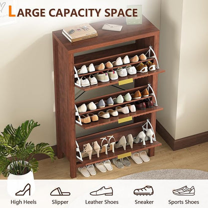 32" Fluted Shoe Cabinet Storage - Image 8