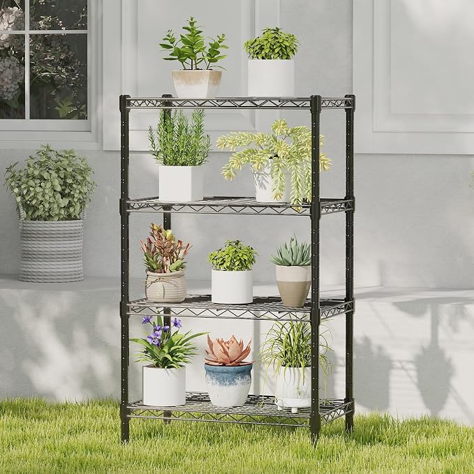 NEWBULIG 4-Tier Wire Storage Shelves, 200 lbs Heavy Duty Steel Rack, tool-free - Image 2