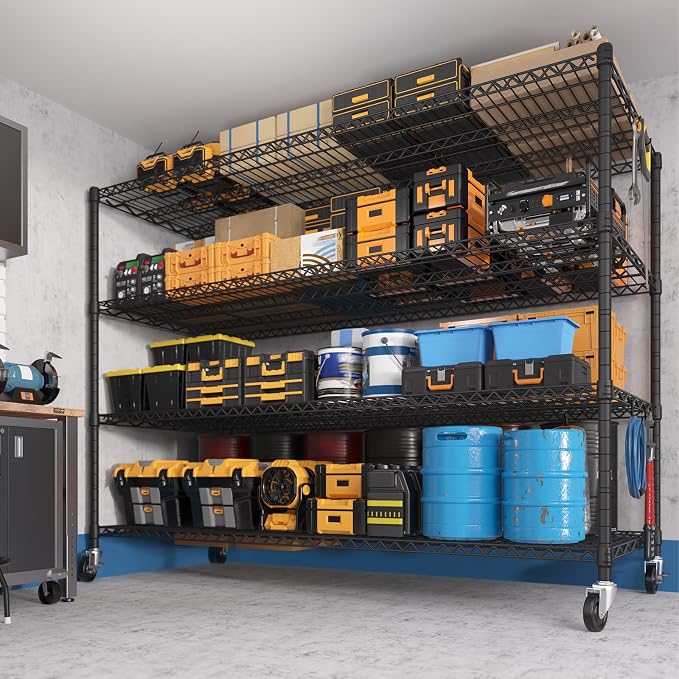 PrimeZone 60" W x 24" D x 76" H Heavy Duty Wire Storage Shelves - Image 8