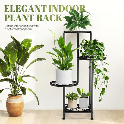 4 Tier Plant Stand Indoor Outdoor, Metal Flower Shelf Display Holder - Image 5