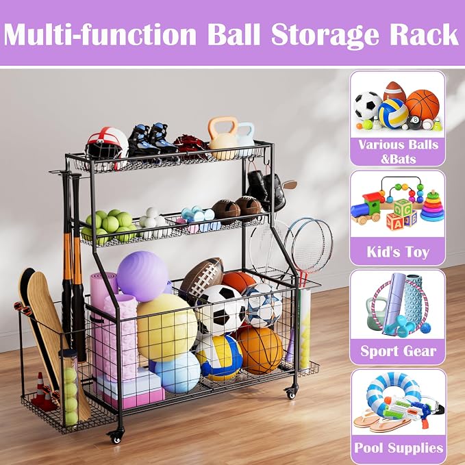Sports Equipment Organizer, Outdoor Toy Storage - Image 2