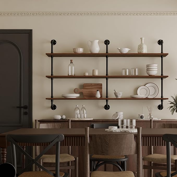 HDDFER Floating Shelves for Wall Bookshelf Industrial Pipe Shelving Shelves - Image 7