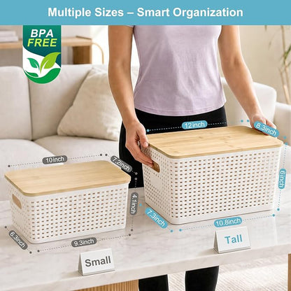 Bagnizer 2 Pack Tall Plastic Storage Bins - Image 9