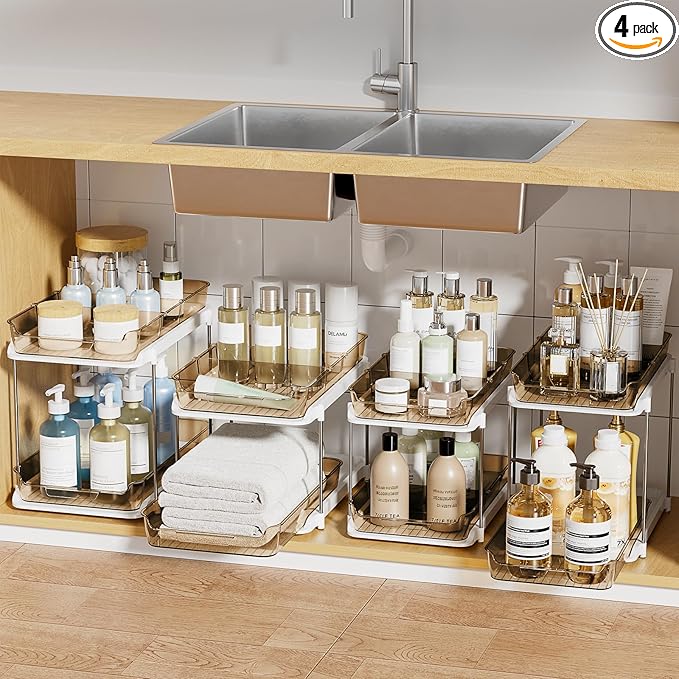 Delamu 2-Tier Multi-Purpose Bathroom Under Sink Organizers and Storage by DELAMU