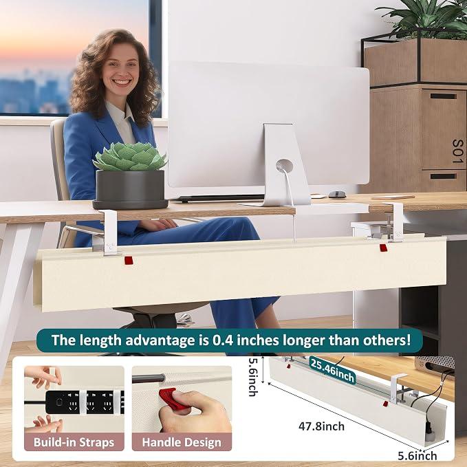 Extra Large 48" Under Desk Cable Management Tray - Image 7