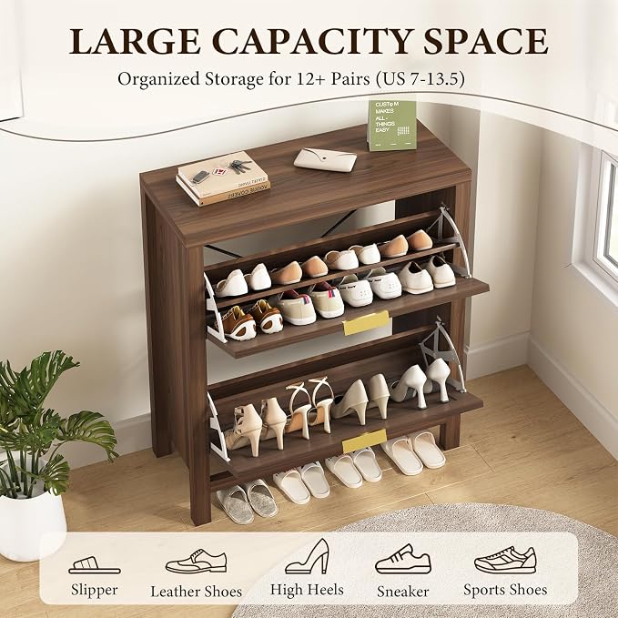 Fluted Shoe Cabinet Storage - Image 7