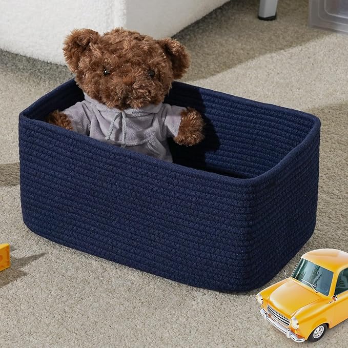 3-Pack Storage Baskets for Organizing | Woven Shelf Toy Basket | Rope Baskets - Image 5