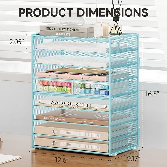 Subekyu 9 Tier Paper Letter File Tray Organizer - Image 3