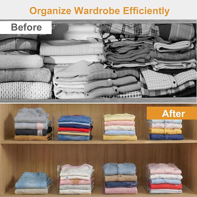 SortNStore Shelf Dividers for Closet Organization: 6" Tall x 10" Deep, Deeper - Image 6
