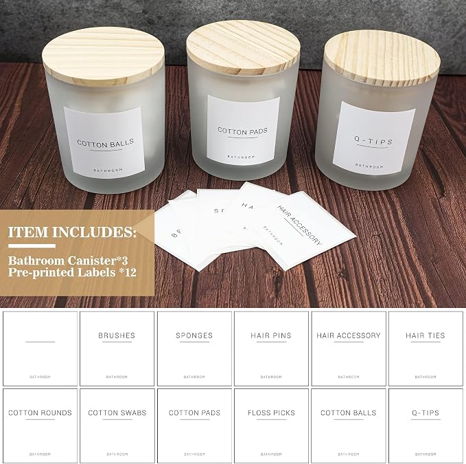 3PCS Modern 13.53oz Transparent Bathroom Canisters - Image 2