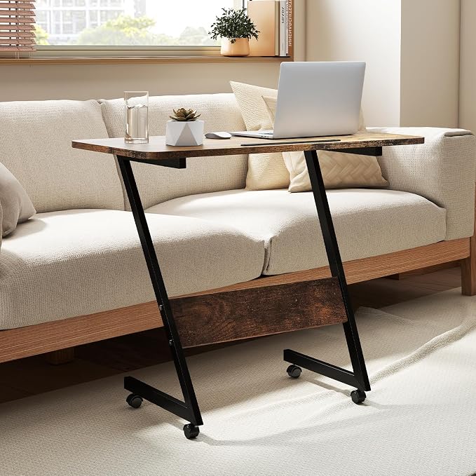 Overbed Bedside Table with Wheels, Small Desk Portable Rolling, Overbed Table - Image 8