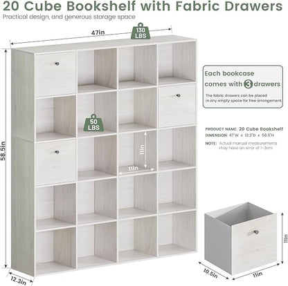 20 Cube Organizer Shelf, Storage Book Shelf, Freestanding Bookcase - Image 2