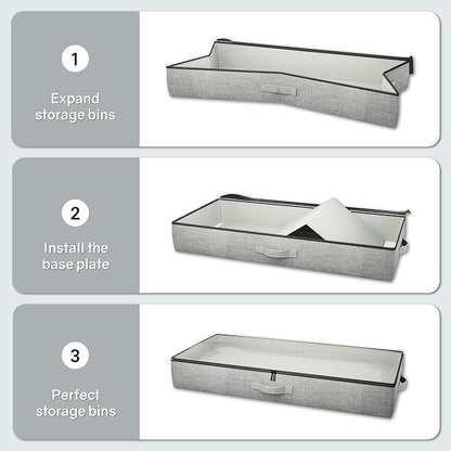 2-Pack Under Bed Storage Containers, 4.5 Inches Tall Low Profile Underbed - Image 9
