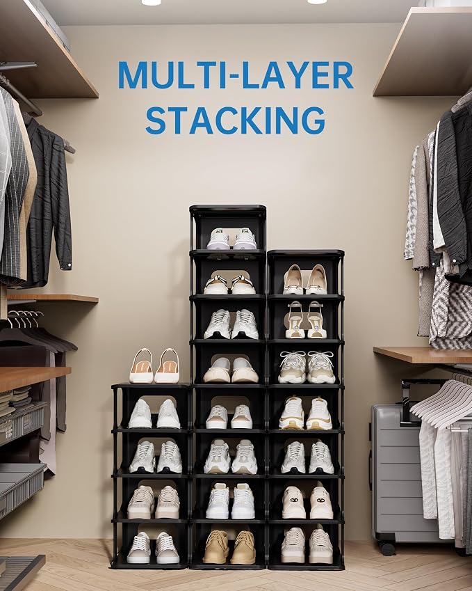 HAIXIN 7-Tier Narrow Vertical Shoe Rack, Skinny Shoe Tower - Image 6