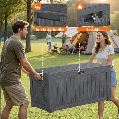 130 Gallon Deck Box Outdoor Indoor Waterproof Storage Box - Image 2